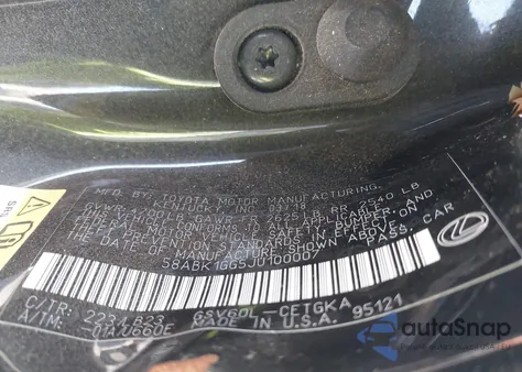 2018 Lexus Es 350 из США, поврежденный, VIN 58ABK1GG5JU100007